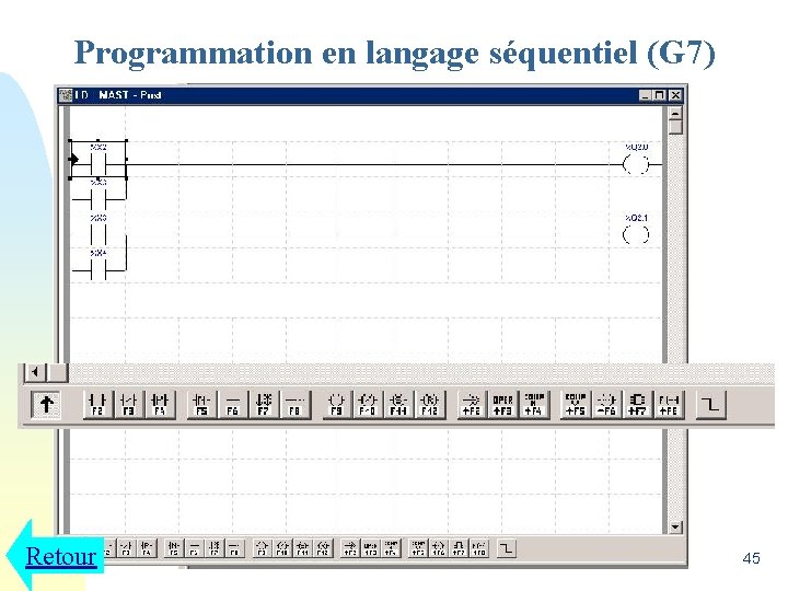 Programmation en langage séquentiel (G 7) Retour 45 