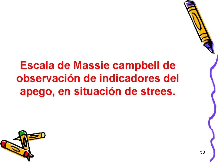 Escala de Massie campbell de observación de indicadores del apego, en situación de strees.