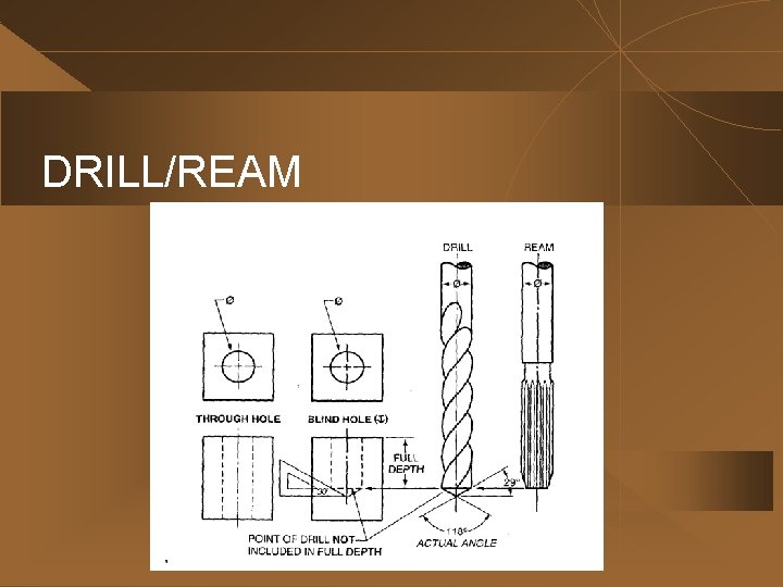 DRILL/REAM 