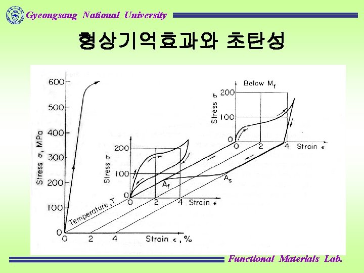 Gyeongsang National University 형상기억효과와 초탄성 Functional Materials Lab. 
