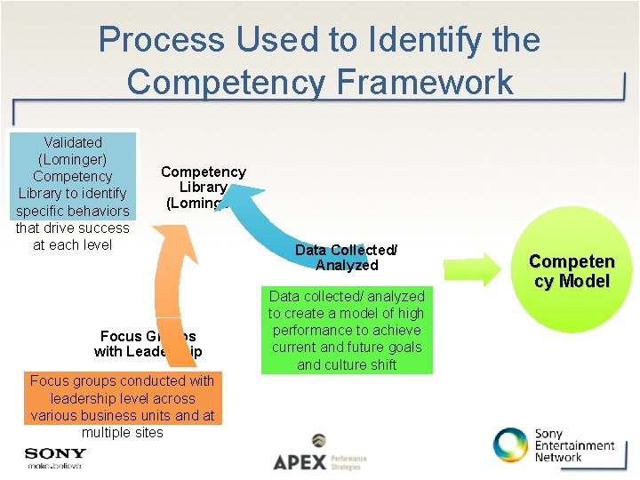Process Used to Identify the Competency Framework Validated (Lominger) Competency Library to identify specific
