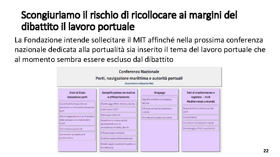 Scongiuriamo il rischio di ricollocare ai margini del dibattito il lavoro portuale La Fondazione