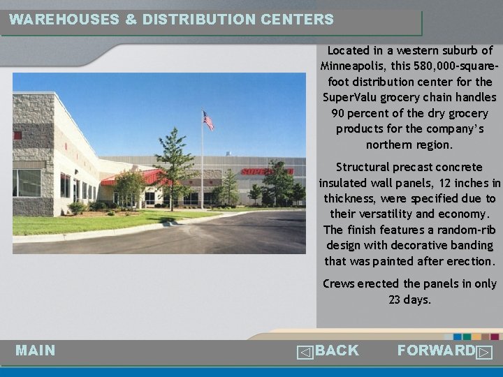WAREHOUSES & DISTRIBUTION CENTERS Located in a western suburb of Minneapolis, this 580, 000