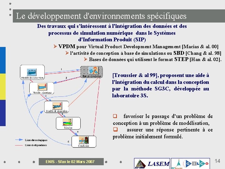 Le développement d'environnements spécifiques Des travaux qui s’intéressent à l'intégration des données et des