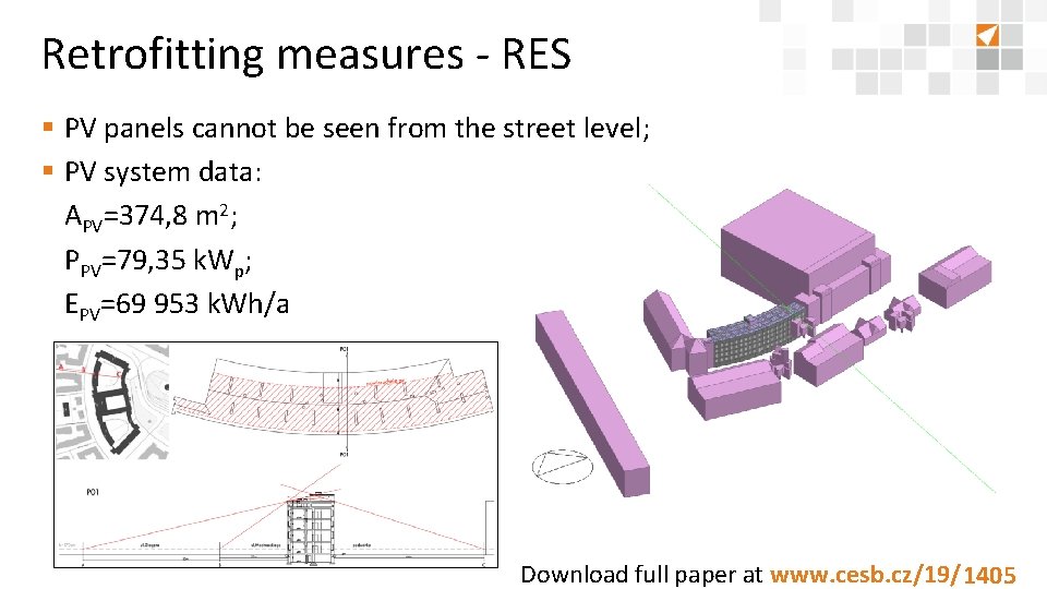 Retrofitting measures ‐ RES § PV panels cannot be seen from the street level;