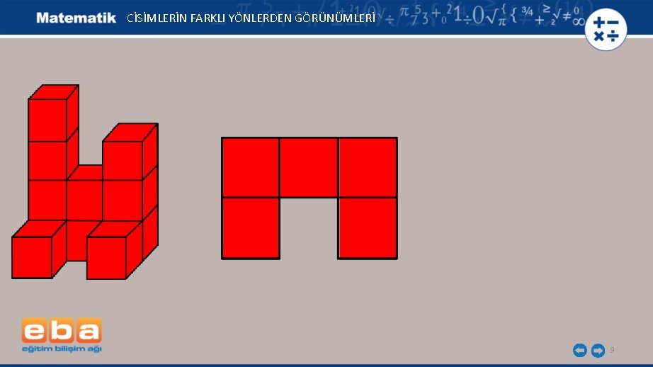 CİSİMLERİN FARKLI YÖNLERDEN GÖRÜNÜMLERİ 9 
