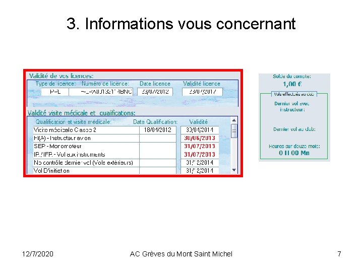 3. Informations vous concernant 12/7/2020 AC Grèves du Mont Saint Michel 7 3. Informations vous concernant 12/7/2020 AC Grèves du Mont Saint Michel 7