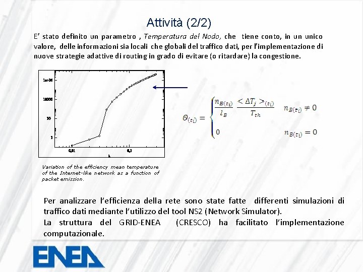 Attività (2/2) E’ stato definito un parametro , Temperatura del Nodo, che tiene conto,