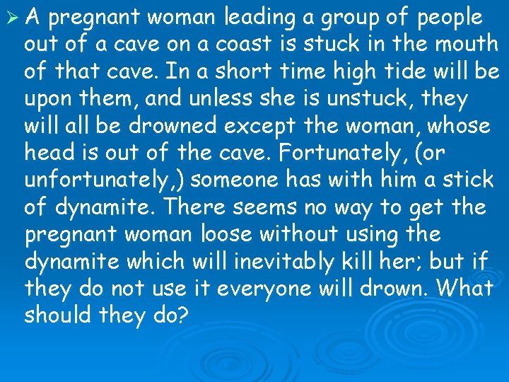 ØA pregnant woman leading a group of people out of a cave on a