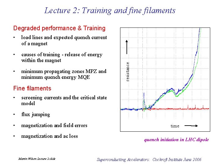 Lecture 2: Training and fine filaments • load lines and expected quench current of