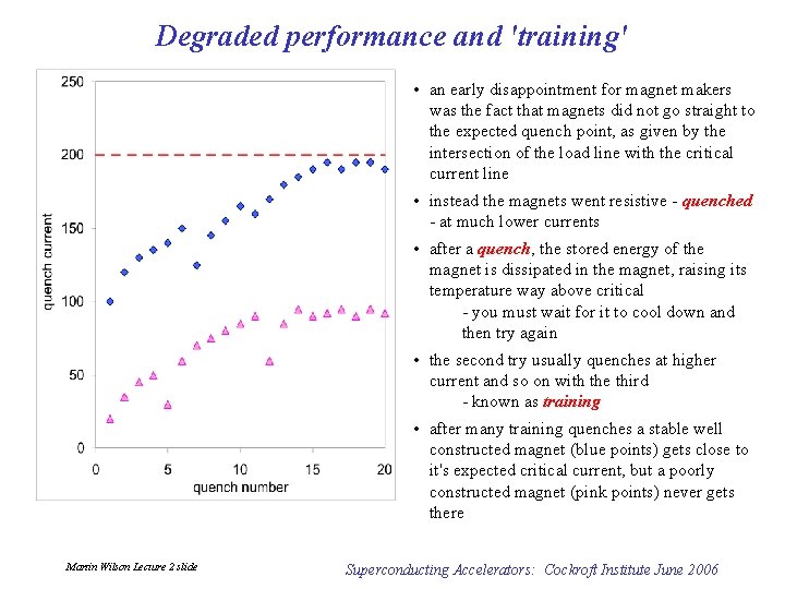 Degraded performance and 'training' • an early disappointment for magnet makers was the fact