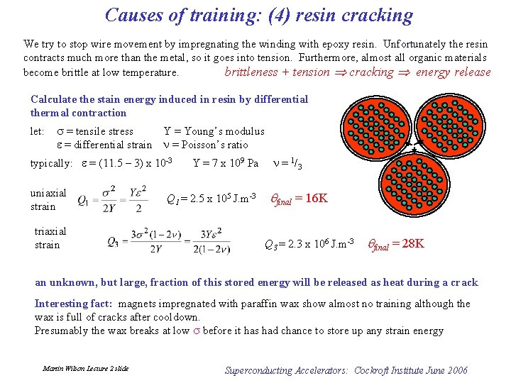 Causes of training: (4) resin cracking We try to stop wire movement by impregnating