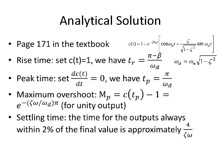 Analytical Solution • 