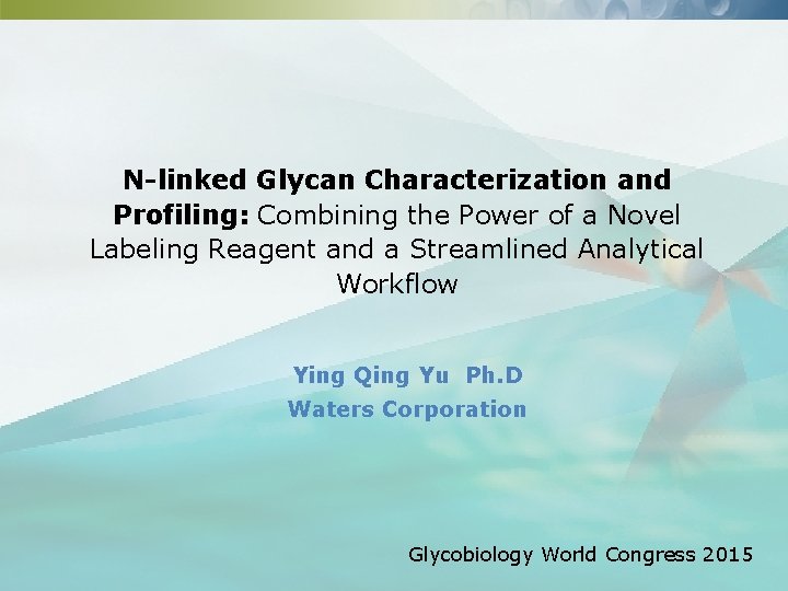 N-linked Glycan Characterization and Profiling: Combining the Power of a Novel Labeling Reagent and