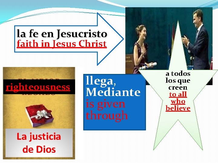 la fe en Jesucristo faith in Jesus Christ righteousness La justicia de Dios llega,