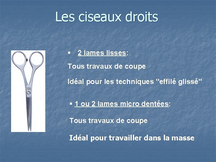 Les ciseaux droits § 2 lames lisses: Tous travaux de coupe Idéal pour les
