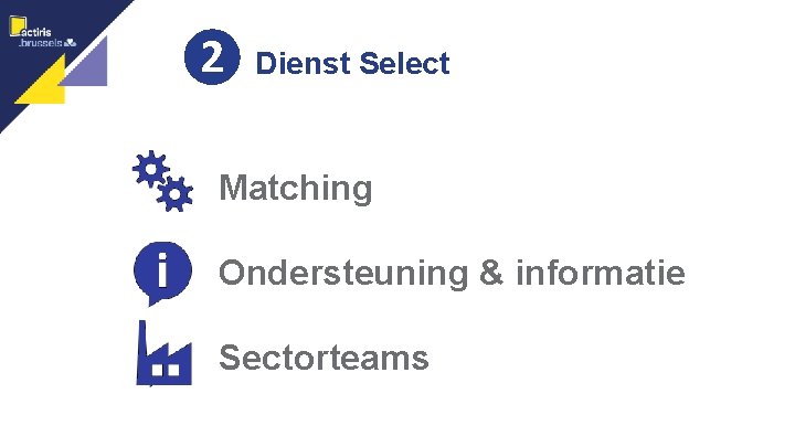 ❷ Dienst Select Matching Ondersteuning & informatie Sectorteams 4 
