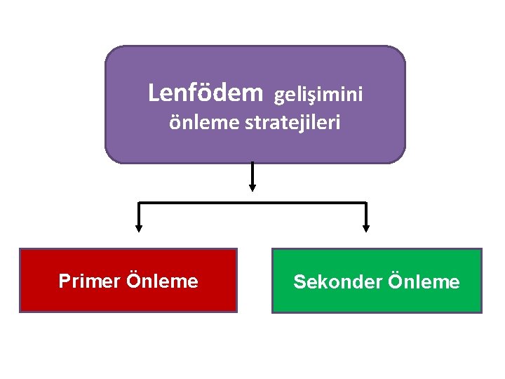 Lenfödem gelişimini önleme stratejileri Primer Önleme Sekonder Önleme 