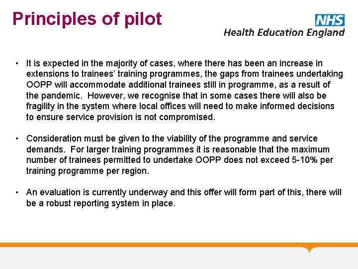 Principles of pilot • It is expected in the majority of cases, where there Principles of pilot • It is expected in the majority of cases, where there