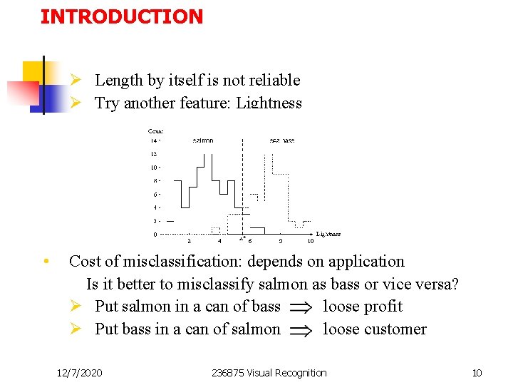 INTRODUCTION Ø Length by itself is not reliable Ø Try another feature: Lightness •