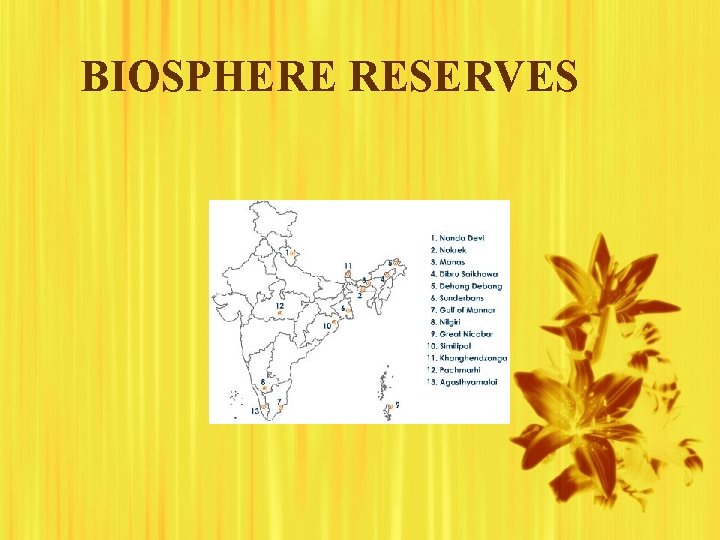 BIOSPHERE RESERVES BIOSPHERE RESERVES