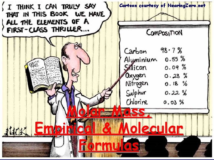 Cartoon courtesy of Nearing. Zero. net Molar Mass, Empirical & Molecular Formulas 