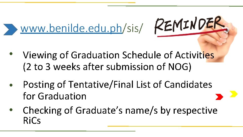 www. benilde. edu. ph/sis/ . . . Viewing of Graduation Schedule of Activities (2