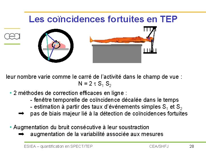 Les coïncidences fortuites en TEP ** leur nombre varie comme le carré de l’activité