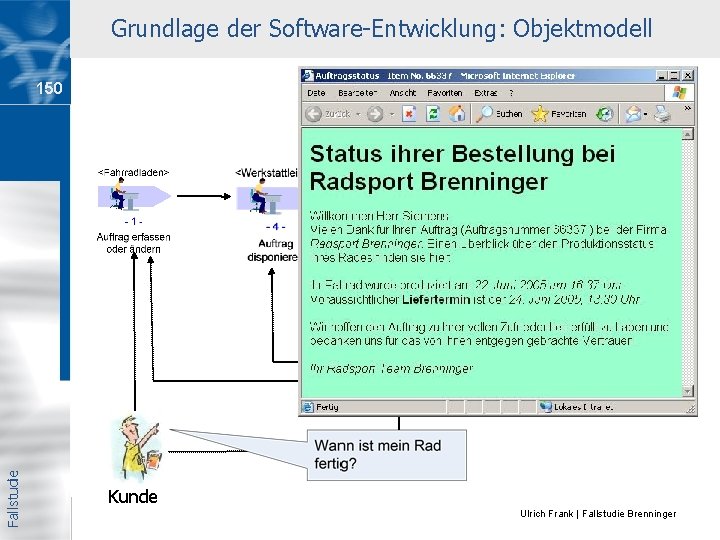 Grundlage der Software-Entwicklung: Objektmodell Fallstudie 150 Kunde Ulrich Frank | Fallstudie Brenninger 