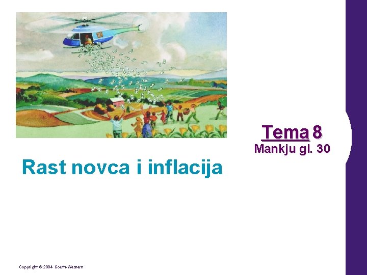 Tema 8 Rast novca i inflacija Copyright © 2004 South-Western Mankju gl. 30 