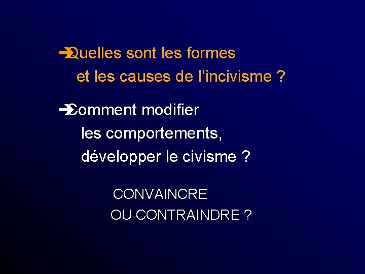 è Quelles sont les formes et les causes de l’incivisme ? è Comment modifier