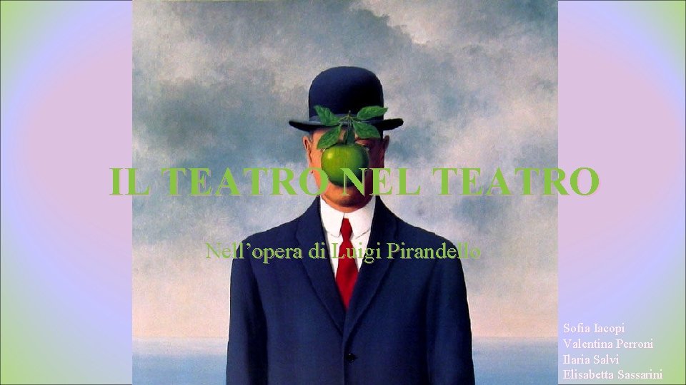 IL TEATRO NEL TEATRO Nell’opera di Luigi Pirandello Sofia Iacopi Valentina Perroni Ilaria Salvi