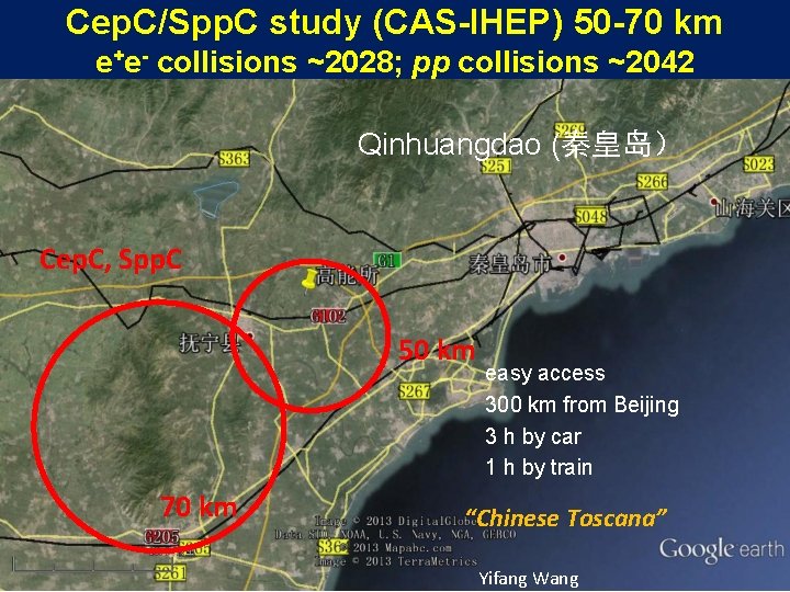Cep. C/Spp. C study (CAS-IHEP) 50 -70 km e+e- collisions ~2028; pp collisions ~2042