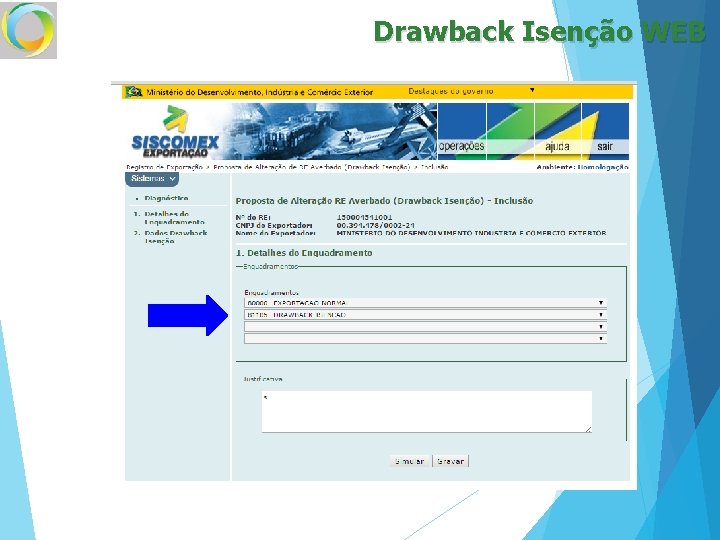 Drawback Isenção WEB 