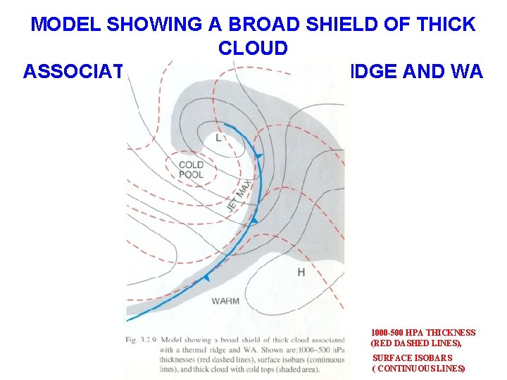 MODEL SHOWING A BROAD SHIELD OF THICK CLOUD ASSOCIATED WITH A THERMAL RIDGE AND