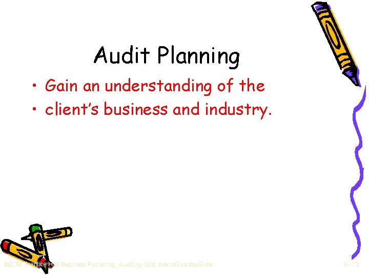 Audit Planning • Gain an understanding of the • client’s business and industry. ©