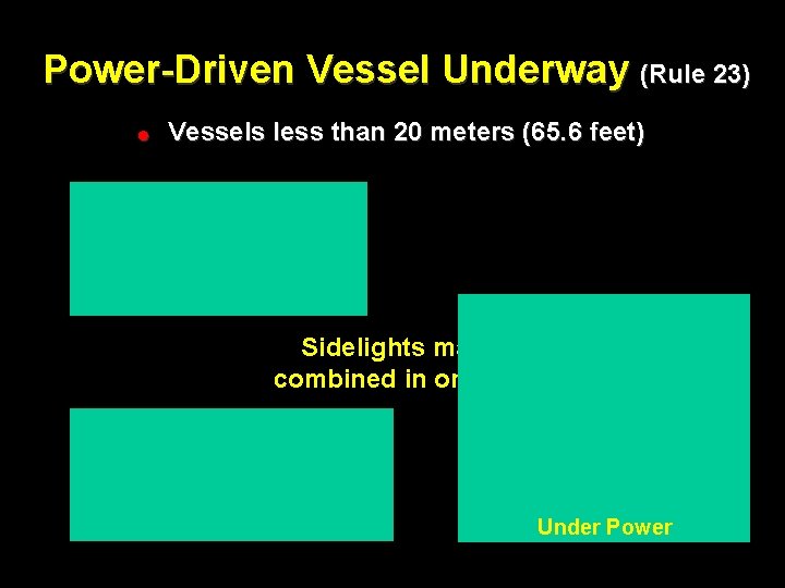 Power-Driven Vessel Underway (Rule 23) ! Vessels less than 20 meters (65. 6 feet)