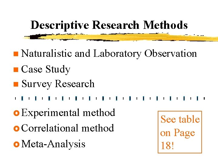 Descriptive Research Methods Naturalistic and Laboratory Observation n Case Study n Survey Research n