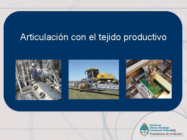 Articulación con el tejido productivo 15 