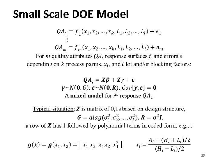 Small Scale DOE Model • 25 