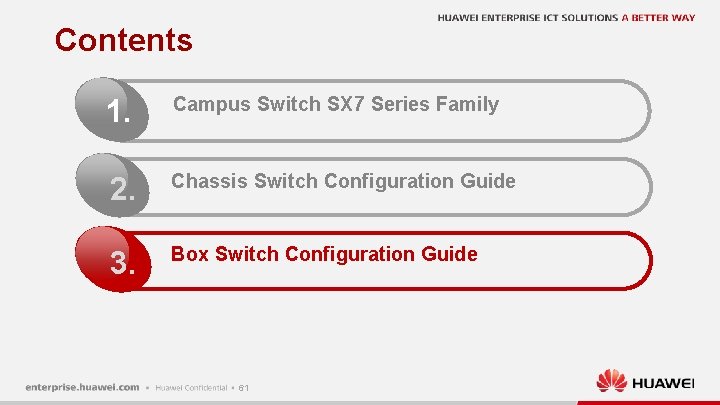 Contents 1. Campus Switch SX 7 Series Family 2. Chassis Switch Configuration Guide 3.