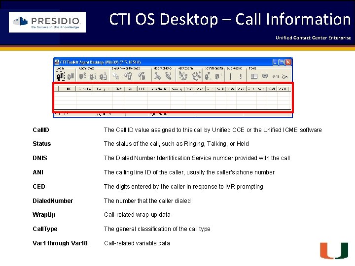 CTI OS Desktop – Call Information Unified Contact 2009 Engineering Center Enterprise Forum Coleman