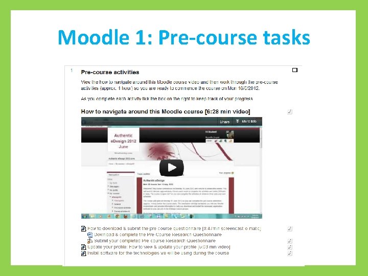 Moodle 1: Pre-course tasks 