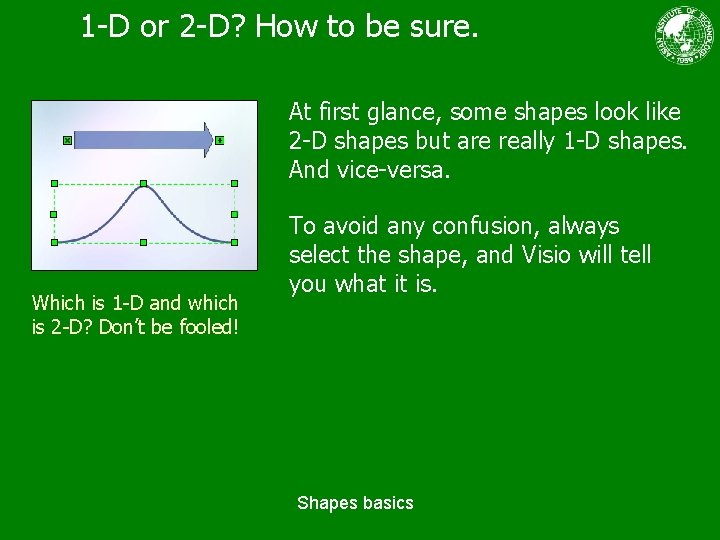 1 -D or 2 -D? How to be sure. At first glance, some shapes
