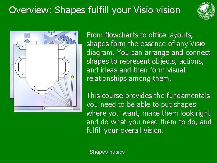 Overview: Shapes fulfill your Visio vision From flowcharts to office layouts, shapes form the