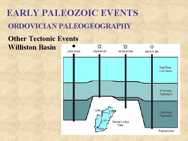 EARLY PALEOZOIC EVENTS ORDOVICIAN PALEOGEOGRAPHY Other Tectonic Events Williston Basin 