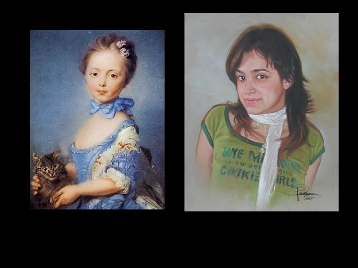 Niña con un gato de Jean-Baptiste. National gallery Retrato en pastel sobre papel Canson