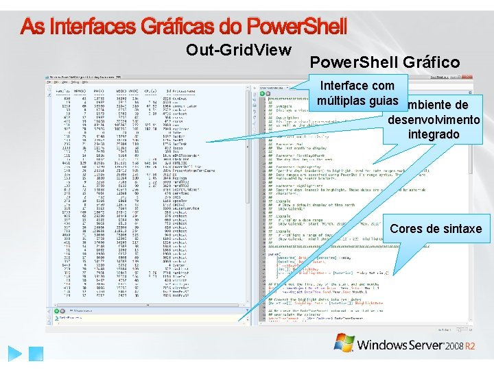 As Interfaces Gráficas do Power. Shell Out-Grid. View Power. Shell Gráfico Interface com múltiplas