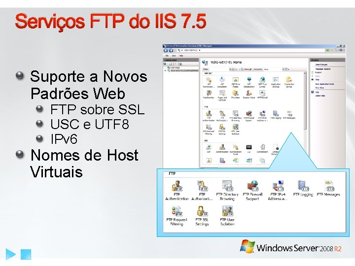 Serviços FTP do IIS 7. 5 Suporte a Novos Padrões Web FTP sobre SSL