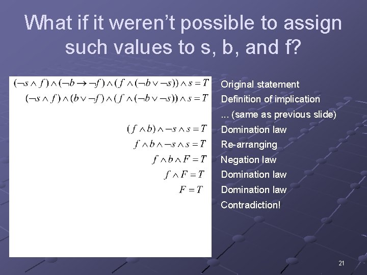 What if it weren’t possible to assign such values to s, b, and f?